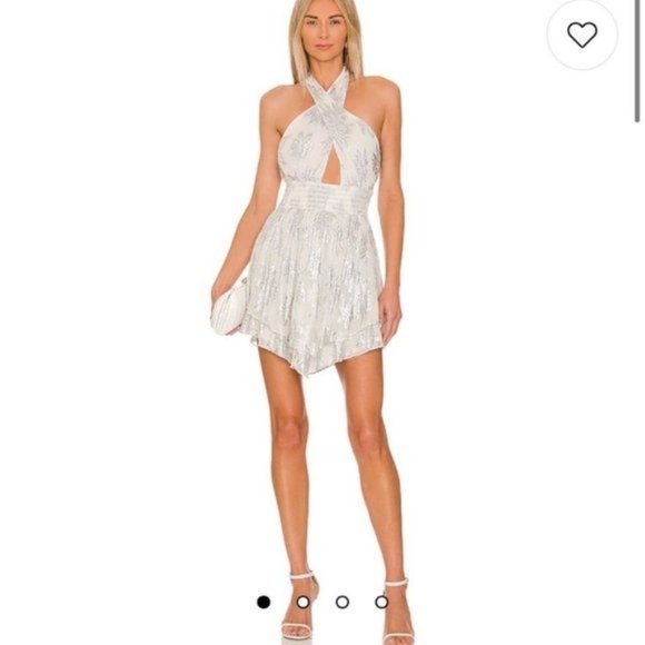 Rococo Sand Short Dress in Off White - Picture 1 of 9